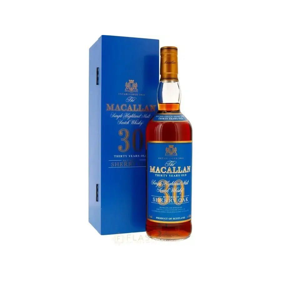 Macallan 30 Year Old Sherry Oak Blue Box – The Rare Whiskey Shop
