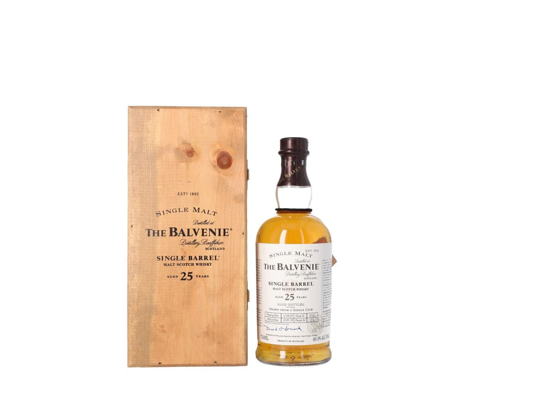 Balvenie 25 Year Old Single Barrel 1978 Wood Box Scotch Whisky - The Rare Whiskey Shop