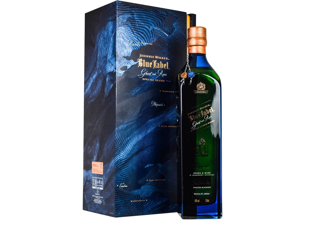 Johnnie Walker Blue Label Ghost and Rare Brora Blended Scotch Whisky - The Rare Whiskey Shop