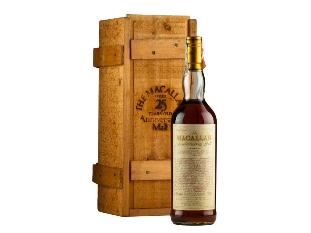 Macallan 25 Year Anniversary Malt (1970, Minor Front Label Staining) - The Rare Whiskey Shop